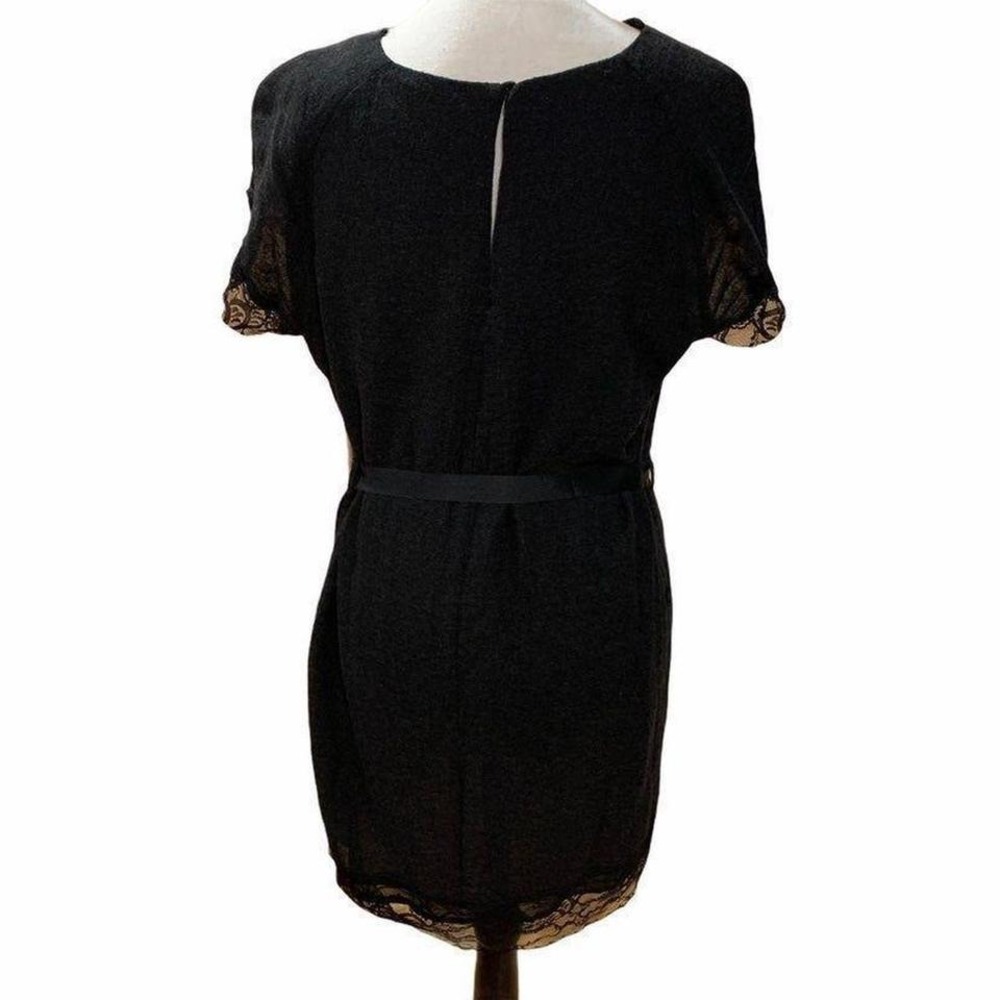 Zara Basic Size Large Black Viscose/Wool Bodycon MiniDress - Picture 3 of 8